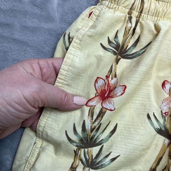 Vintage Speedo‎ Swim Trunks Mens M Yellow Bamboo Print Lined Pockets Tropical - Picture 6 of 13